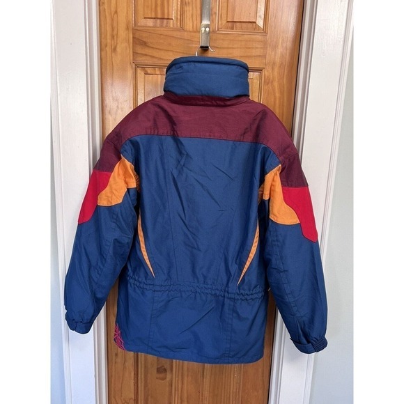 VTG Spyder Ski Coat Jacket Blue Red SM Snowboard Heavy Zip Lining Hood Gorpcore - Picture 9 of 15